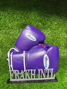 Compétition professionnelle combat violet diable oeil gagnant sangle gants de boxe en cuir de vachette Logo personnalisé gants de boxe gagnants - Product Image 4
