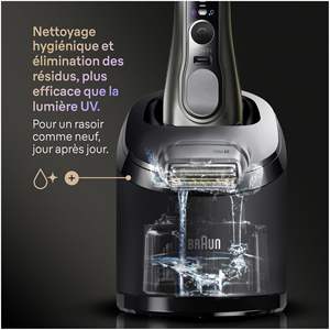 Afeitadora Eléctrica Impermeable de Cinco Cuchillas, Recortadora Rotatoria Ultrafina, IPX7, Estuche de Afeitado, Estación de Limpieza, Producto de Repuesto - Product Image 3