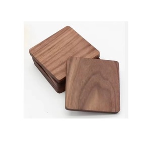 Fancy Design Eco-Friendly Durable Wooden Coaster <b>Square</b> Shape Pair Natural Wood Table Top Decorative Coaster Simple Design - Product Image 3