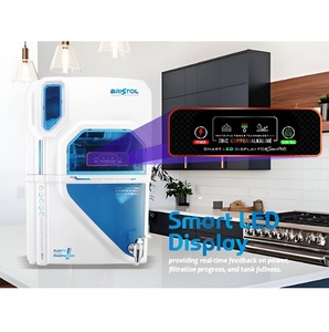 Système de purification d'eau par osmose inverse intelligent Bristol White Blue conçu pour nettoyer l'eau fraîche de dégustation dans les maisons et les bureaux - Product Image 3