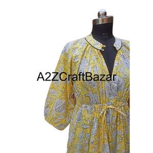 Robe mi-longue florale vintage coréenne Himanshi, coton écologique respirant, coupe confortable, facile à assortir, à porter au quotidien, différentes tailles - Product Image 4