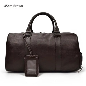 Sac de voyage de luxe en cuir véritable véritable personnalisé avec fermeture à glissière avec étiquette nominative personnalisée sac de voyage polochon OEM pour marque - Product Image 2