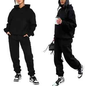 Ensemble de survêtement streetwear personnalisé avec logo, sweat-shirt et pantalon en coton pour femme, jogging deux pièces pour femme, 2026 - Product Image 6