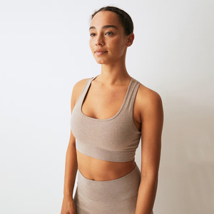Custom Naked Feeling Sportswear Active Gym Fitness Set Sports Bra V Cut Waist <b>Leggings</b> With <b>Pockets</b> Fitness Women Workout Sets - Product Image 1
