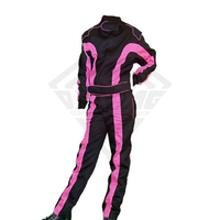 Combinaison de course rose personnalisée pour femmes, combinaison professionnelle de karting, combinaison de course automobile pour femmes, combinaison ignifugée une pièce pour karting