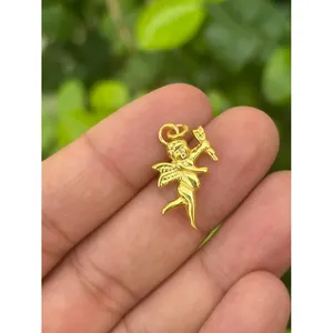 925 Silver Cherub <b>Angel</b> Pendant Handmade Christian Religious Charm Rose Gold Platinum Rhodium Plated Certified GRA Cartoon - Product Image 1