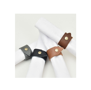Leather Decorate Napkin Ring for Dinner <b>Table</b> <b>Wedding</b> Napkin Rings Wholesale Customized 4 Piece - Product Image 1