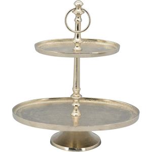 Soporte de pastel de metal elegante y resistente de 2 niveles, perfecto para bodas, fiestas y exhibiciones de postres, diseño duradero y elegante - Product Image 3