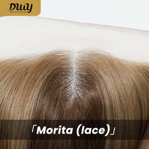Peluca Sintética Morita-DWY 13*4 con Frente de Encaje sin Pegamento para Mujer, 16 Pulgadas, Larga, Lisa, Marrón con Reflejos - Product Image 6