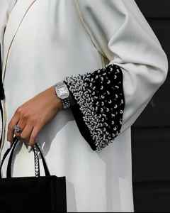 Vêtements de soirée blancs, abaya dubae, abaya en soie, dernière abaya, abaya traditionnelle, abaya chic - Product Image 4