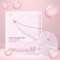 Masque facial en collagène rose en gros, masque en feuille de cristal hydratant, éclaircissant, anti-rides, liftant, acide hyaluronique, masques faciaux privés