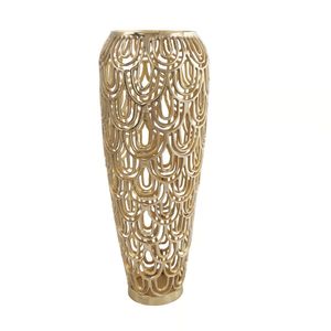 Florero de aluminio hecho a mano de diseño tradicional con acabado de plata antigua de cuello alto elegante para centro de mesa de sala de estar - Product Image 4