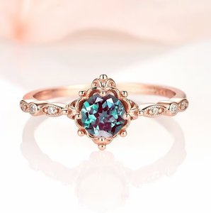 Women's <b>Unique</b> Design Solid 925 Sterling Silver Wedding <b>Ring</b> Cut Alexandrite Stone Fine Jewelry for <b>Engagement</b> Anniversary Party - Product Image 6