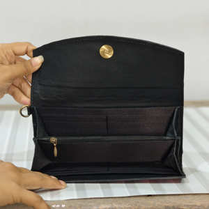 Hand Tooled Genuine Leather Wristlet <b>Wallet</b> For Women Checkered Pattern Large Capacity Clutch Credit <b>Card</b> <b>Holder</b> <b>Wallets</b> - Product Image 3