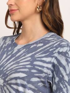 Nueva llegada de alta calidad de estilo callejero personalizado para mujer Tie Dye camiseta Slim Fit Premium algodón Logo a pedido hecho en La India - Product Image 2