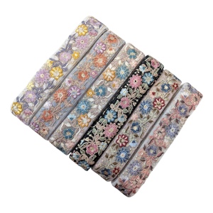 2025 haute qualité concepteur brodé perlé dentelle garniture pour robes paillettes décorées rubans prix de gros pour l'exportation inde - Product Image 1