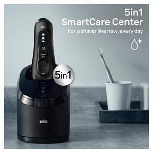 Rasoir électrique rechargeable 5-en-1 pour hommes, rasage précis, étanche IPX7, 60 minutes d'autonomie avec système de nettoyage et de charge lavable - Product Image 4
