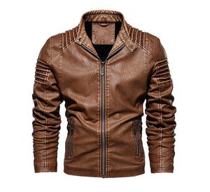 Chaquetas de hombre de calle teñidas lisas de cuero puro, nueva chaqueta de cuero personalizada para hombre, alta calidad, precio al por mayor para invierno - Product Image 4
