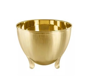 Cuenco redondo de aluminio martillado de diseño moderno, centro de mesa decorativo hecho a mano, cuenco de fruta de lujo con borde rasgado de tamaño mediano, vajilla - Product Image 6