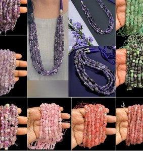 Améthyste Perles ovales naturelles Collier Chakra Fence Grossiste indien Fabricant - Product Image 1