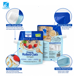 Sacchetto con beccuccio personalizzato per imballaggio di cereali e farina d'avena, in mylar laminato e foglio di alluminio, a prova di umidità e perdite - Product Image 3