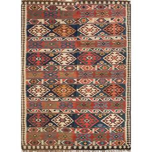 Alfombra de Lana Azul Nayaab de Gran Tamaño 9x12 con Patrón Geométrico, Alfombra de Yute para el Hogar, Entrada, Dormitorio o Pasillo - Modelo Paem-804 - Product Image 1