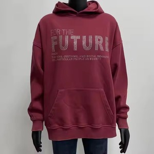 Nueva llegada 2025 personalizado 380 500gsm Sudadera con capucha para hombre French Terry Fleece All Over Print Rhinestone pulóver Sudadera con capucha para hombre - Product Image 5