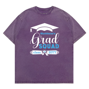 Maglietta Unisex personalizzata da uomo con <span class=keywords><strong>testo</strong></span> bianco e blu lavato con stampa Casual in poliestere/cotone ampia lavorata a maglia - Product Image 6