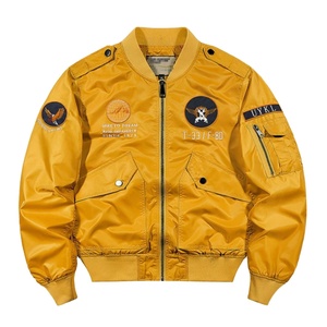 Customized Embroidered Logo Patches Quilted Bomber <b>Jacket</b> for Men Casual Ribbed Collar Light Windproof Airlift <b>Pilot</b> <b>Jacket</b> - Product Image 3