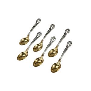 Newest Design Stainless Steel Kitchenware Dessert <b>Spoons</b> Set with Gold Plated Finished Perfect for <b>Soup</b> Metal Handle From India - Product Image 1