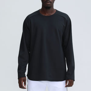 Tops de entrenamiento de gimnasio informales para hombre, diseño OEM personalizado, Camiseta deportiva de invierno, tela de punto de algodón 100% - Product Image 5