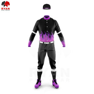 Conjunto de uniforme de béisbol impreso transpirable de alta calidad, ropa de equipo personalizable, 100% poliéster, precio al por mayor - Product Image 4