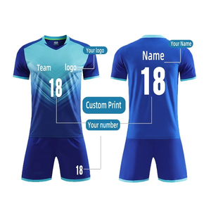Custom Logo Quick Drying Soccer Uniforms Breathable 100% Polyester Sports Suit Custom Football Uniform for Men - Product Image 1