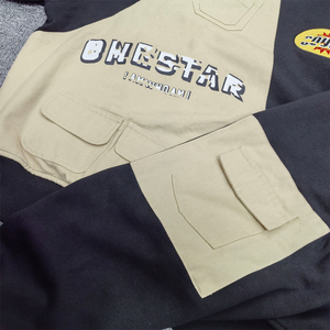 Sweat à capuche d'hiver pour homme personnalisé, haute qualité, 100% coton, lavage à l'acide, broderie, patchwork, impression sérigraphique, coupe classique - Product Image 3