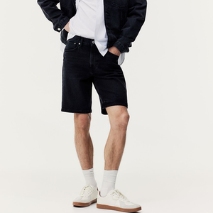 Custom Men's Raw DENIM <b>Baggy</b> <b>Jorts</b> Distressed Hem Embroidered Jeans Shorts Rhinestone Applique Streetwear Vintage Summer - Product Image 6