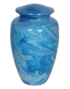Urna de cremación de metal decorativa antigua Premium con acabado azul Urna conmemorativa Durable con diseño pulido a precio al por mayor - Product Image 4
