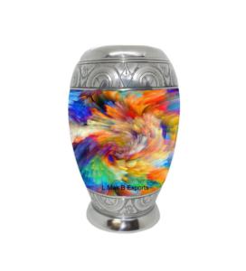 Premium Rainbow Texture Look Cremation Urns Memorials Urns with Free <b>Velvet</b> <b>Bag</b> - Product Image 1