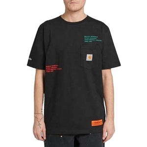 Unisex Oversized 100% Cotton <b>T</b>-<b>Shirts</b> Heavy Weight <b>Longline</b> Logo Print Woven Solid Pattern Wholesale for <b>Men</b> - Product Image 1