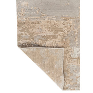 Alfombra de Lana y Seda de Bambú Anudada a Mano Kavi Grey Lu-9031(Fr) con Patrón Abstracto Teoría del Caos para Decoración de Hogar, Pasillo o Habitación, Rectangular - Product Image 5