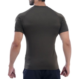 T-shirt de sport personnalisé OEM ODM à séchage rapide, design à empiècements sur le bras, col en V, vêtements de sport, fabricant, nouveau design athlétique - Product Image 6