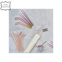 100% pur cuivre paille réutilisable ayurvédique pureté cuivre paille à boire taille personnalisée avec barre accessoires boîte emballée