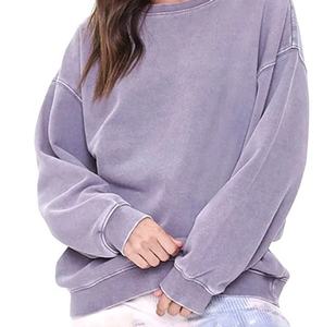 Sudadera de Gran Tamaño con Cuello Redondo para Mujer, Sudadera de Manga Larga de Algodón y Lana para Fitness, Sudadera de Gran Tamaño de Alta Calidad - Product Image 4