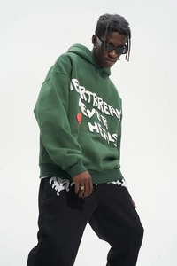 Sweat-shirt à capuche 100 coton pour homme, sweat-shirt surdimensionné imprimé sans ficelle - Product Image 2