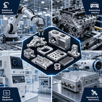 Pièces en aluminium usinées CNC 5 axes sur mesure OEM, composants de fraisage et de tournage de précision anodisés pour équipements d'automatisation