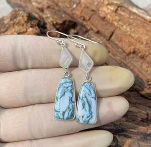 Pendientes artesanales de ágata verde musgo y piedra lunar, plata de ley 925, joyería de piedras preciosas para mujer, regalo. - Product Image 4