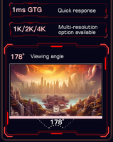 Écran d'ordinateur LCD 4K 75Hz rose 3840*2160 Moniteur de jeu LED Ips de haute qualité 23.8 pouces 2K 1K 100Hz 165Hz 180Hz 240Hz 1ms