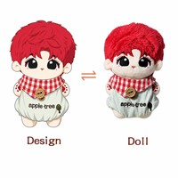 Poupée en peluche de dessin animé aux cheveux roux, en coton PP, figurine douce à collectionner, cadeau de présentation