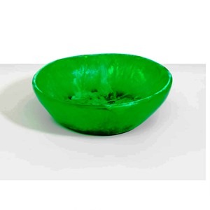 Bol de service rond en résine, orange foncé et noir, brillant, fait à la main, vaisselle décorative pour la cuisine, écologique, d'origine indienne - Product Image 5