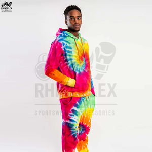 ชุดวอร์มมัดย้อมสำหรับผู้ชายชุดวอร์มผ้าฟลีซแห้งเร็วสีพื้นผูกง่ายสำหรับฤดูหนาว - Product Image 6