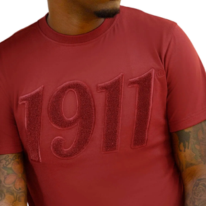 T-shirt solide en chenille marron coton col rond poids lourd KAP vêtements de fraternité grecque propre t-shirt de style collégial - Product Image 2